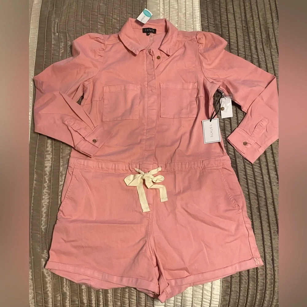 NEW - 1 STATE Twill Romper in Blush. Medium